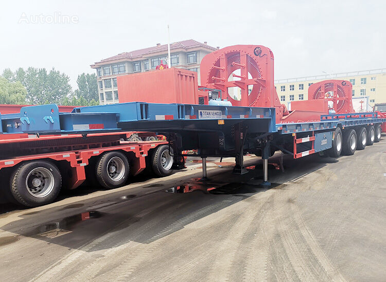 новый прицеп для спецтехники Титан 5 Axle 56M Extendable Low Loader for Sale Price -F