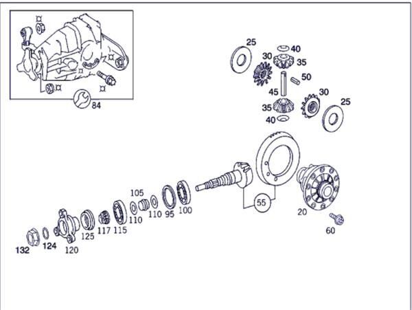diferentsiaal Grupo Diferencial Trasero Mercedes-Benz Clase S Berlina (BM 220) A 220 350 16 23 tüübi jaoks auto Mercedes-Benz Clase S Berlina (BM 220)(1998->) 3.2 320 CDI (220.026) [3,2 Ltr. - 145 kW CDI CAT]